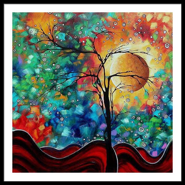Abstract Art Original Whimsical Modern Landscape Painting BURSTING FORTH by  MADART by Megan Aroon