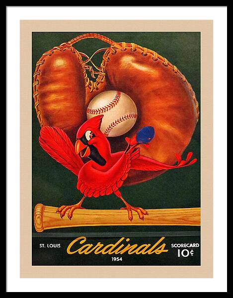 1957 st louis cardinals baseball score card wall art - Row One Brand