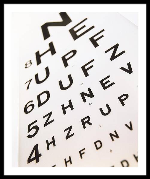 Unown eyesight chart test Photographic Print for Sale by SolarFox