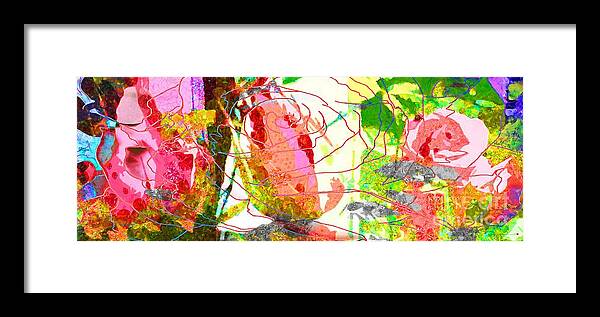  Painting - Floral Collage Rainbow Rose by Catherine Lott