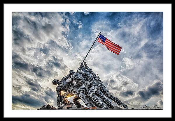 Iwo Jima Flag Raising Framed Art Prints - Fine Art America