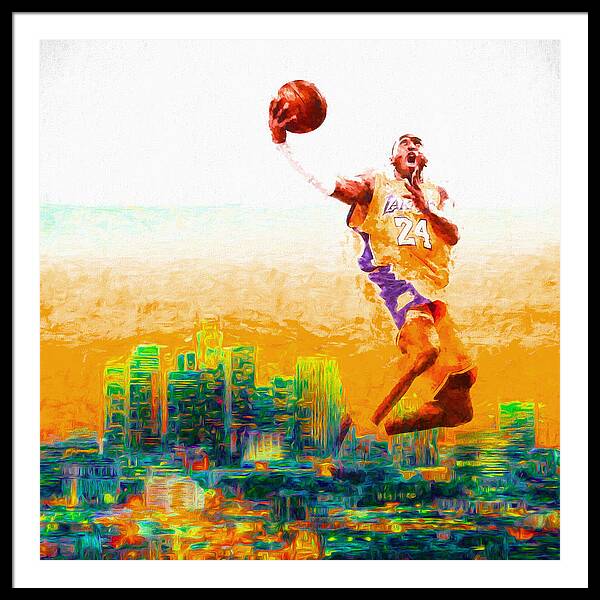 Kobe Bryant Biting Jersey Art Print