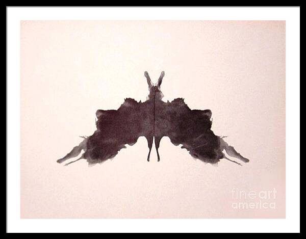 Invert of a Rorschachtstyle thick acrylic paint on folded posterboard -  by Noriesworld from
