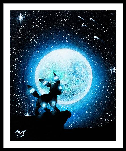 Eevee under the moon Art Print by Magda Swinya - Pixels
