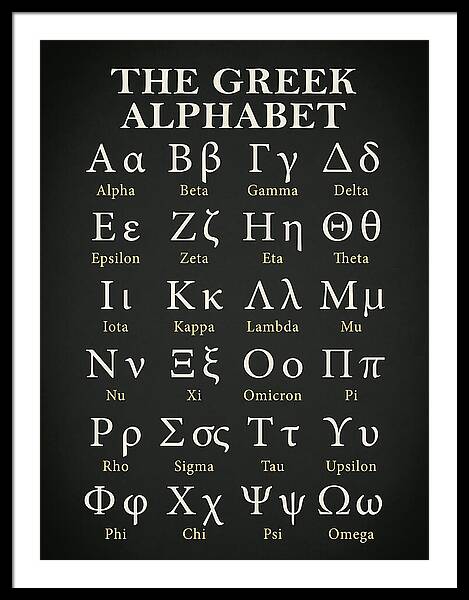 The Greek Alphabet Poster by Mark Rogan - Pixels