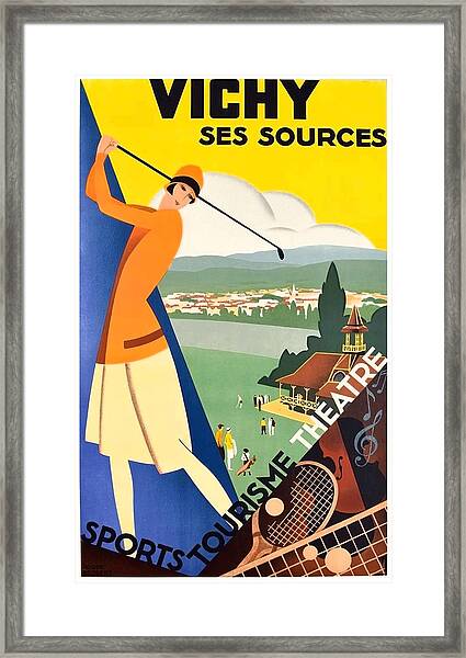 vichy Villemott  GREEN art print painting  800mm x 500mm vintage poster 