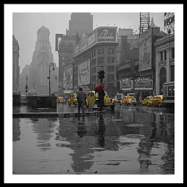 A rainy day in Times Square, New York City, 1943 Wall Art, Canvas Prints,  Framed Prints, Wall Peels