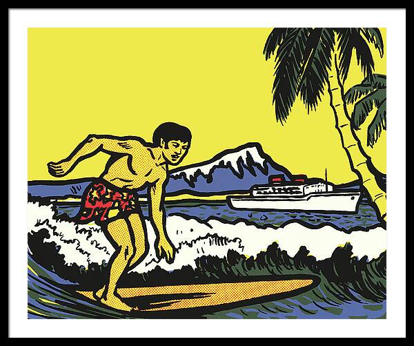 Easy Rider - Hawaii Surfer Wall Art Print - BIG Wall Décor