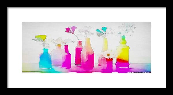  Painting - Bottled Fluers Wide-Rainbow Theme by Catherine Lott