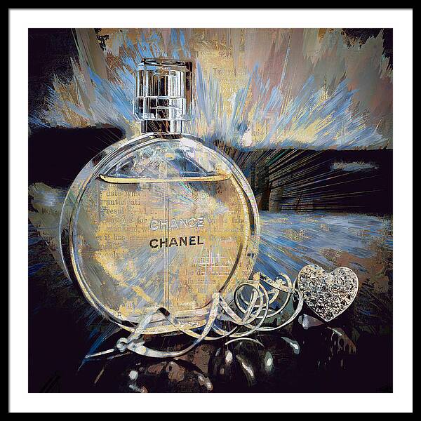Perfume Bottle & White Poppy Framed Art