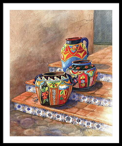 Mexican Paper Flowers and Talavera Pottery by Elizabeth Rose