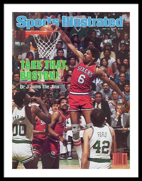 Boston Celtics Dave Cowen And New York Nets Julius Erving Sports  Illustrated Cover Poster