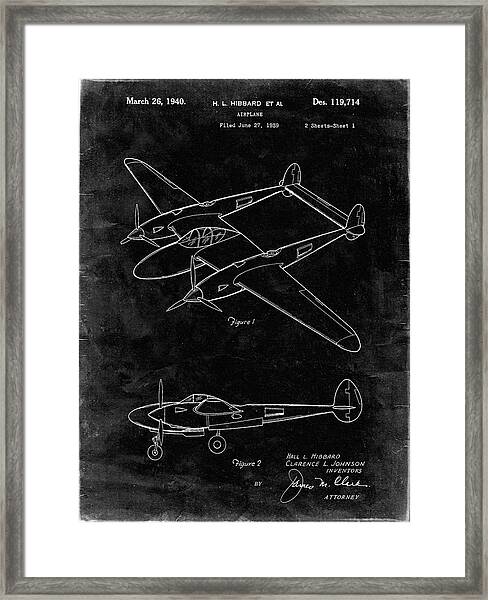 Hibbard H Patent Art Poster L Lockheed P-38 Lightning Airplane 1940 