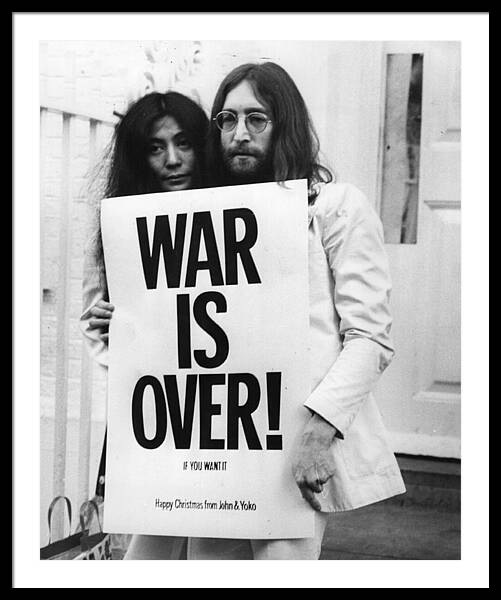 John Lennon War Is Over Solid-Faced Canvas Print
