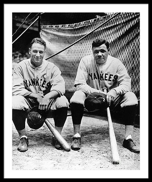 Ty Cobb and Babe Ruth Poster Babe Ruth Canvas Poster Wall Art Decor Print Picture Paintings for Living Room Bedroom Decoration Unframe: Unframe