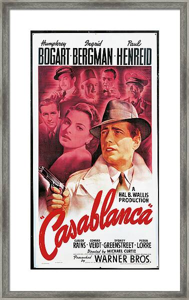 Casablanca Stampa Giclée Locandina prima release ita 1946 Fine Art 