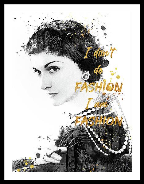 SHOP A Life She Loved  Coco Chanel Typographic Fashion Quote Art
