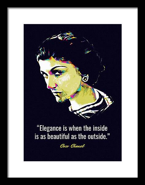 Chanel Quotes Framed Art Prints Fine Art America Posted by admin posted on may 04, 2019 with no comments. chanel quotes framed art prints fine