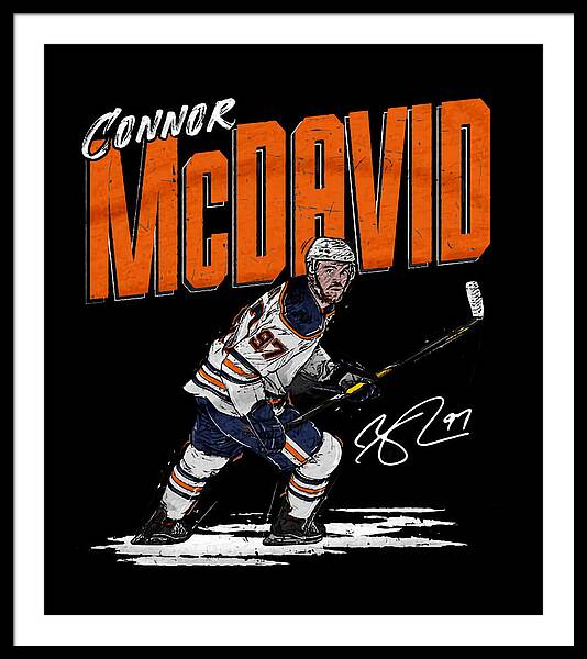 Trends International NHL Edmonton Oilers - Connor McDavid 22 Framed Wall  Poster Prints Black Framed Version 14.725 x 22.375