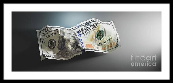 Money Print 100 Dollars Bill Crumpled Money Dollar Art Money Wall