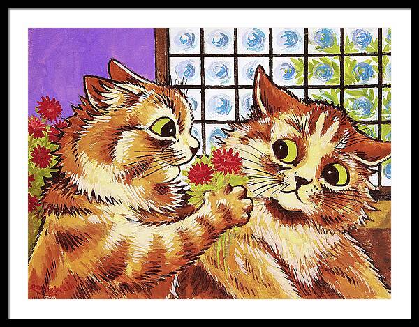 Mom With Three Cats Louis Wain Art Board Print for Sale by joycesparks28