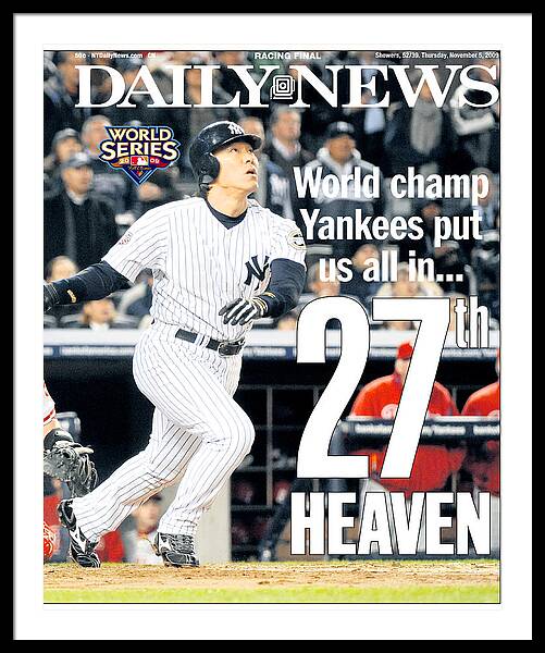 Bleachers Sports Music & Framing — New York Yankees 2009 World Series  Champions New York Daily News Newspaper 11/5/09 - Framed