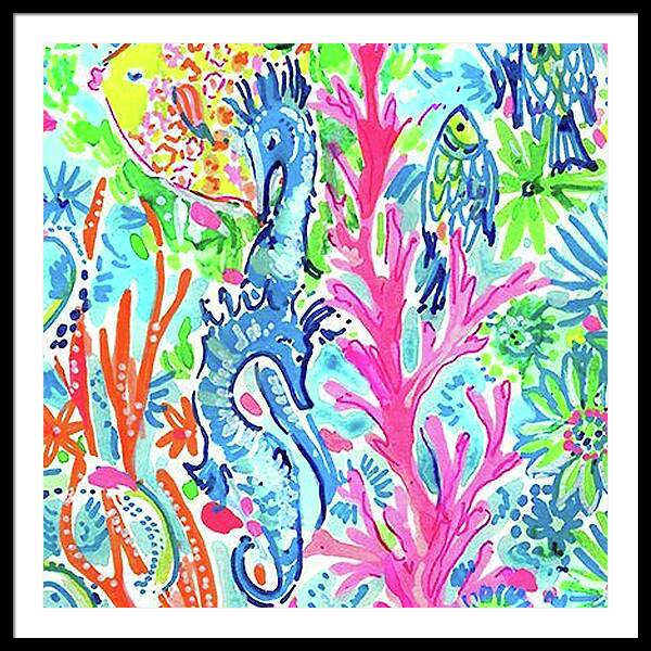 Framed Lilly Pulitzer Inspired 18x24 Inch Canvas Board Hand