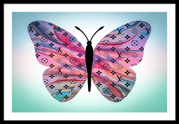 Premium AI Image  a butterfly and flowers by louis vuitton