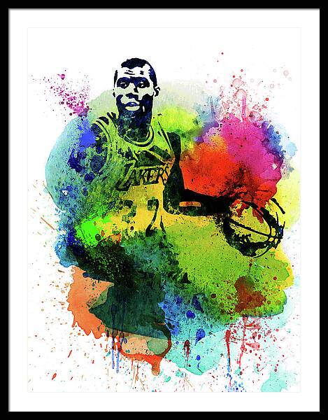 Magic Johnson Art Watercolor Style_Basketball Art Print Print
