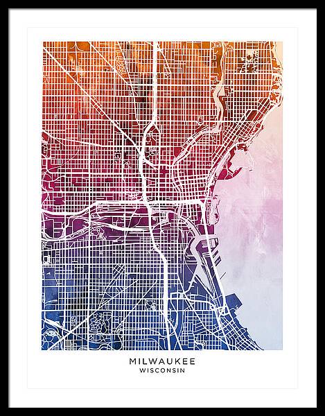Milwaukee Wisconsin City Map #63 Coffee Mug by Michael Tompsett