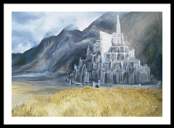 Minas Tirith Framed Print. 16 x 16 inches 3 Frame Colors. -  Portugal
