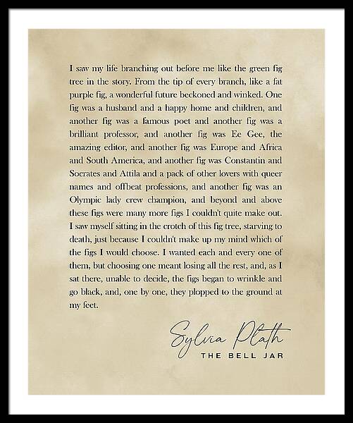 The Bell Jar - Sylvia Plath Quote - Literature - Typography Print 3 -  Vintage Poster by Studio Grafiikka - Fine Art America