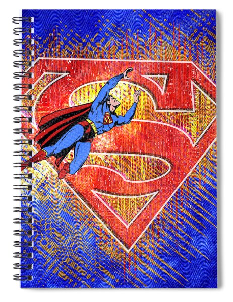 Notepad Superman Man Of Steel Shield DC Comic Tin Spiral Notebook 