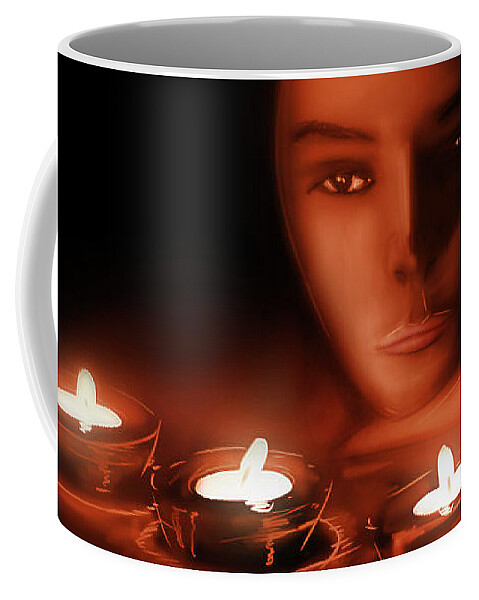Candlelight Woman - Coffee Mug by Matthias Zegveld