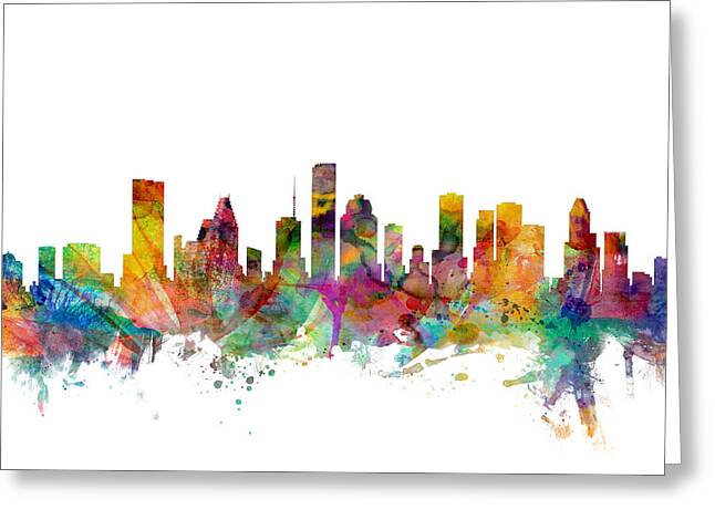Houston Skyline at Dusk From Busy Expressway Photo Art Print Poster 18x12 inch 