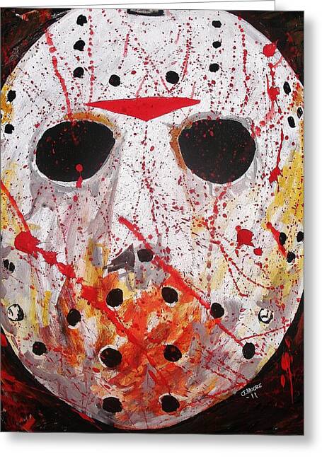 Jason Voorhees Friday Thirteenth Horror Movie Slasher Killer Hockey Mask Greeting Cards