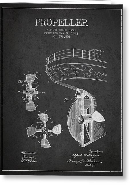Ship Propeller Patent Digital Art Greeting Cards