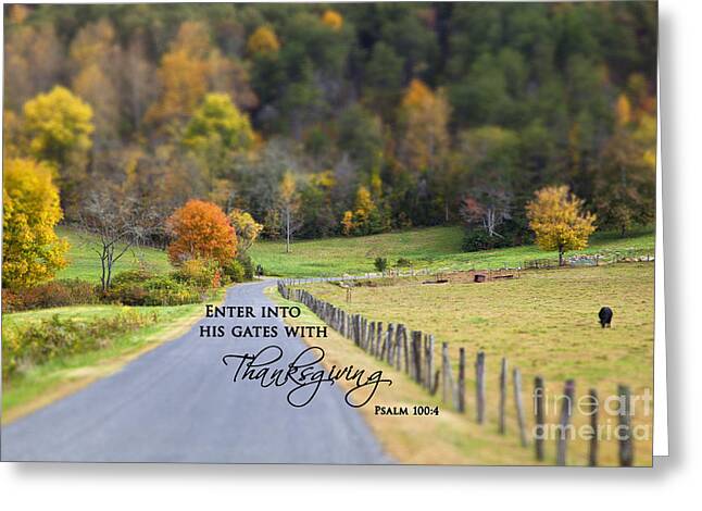 Cow Pasture With Scripture Greeting Card