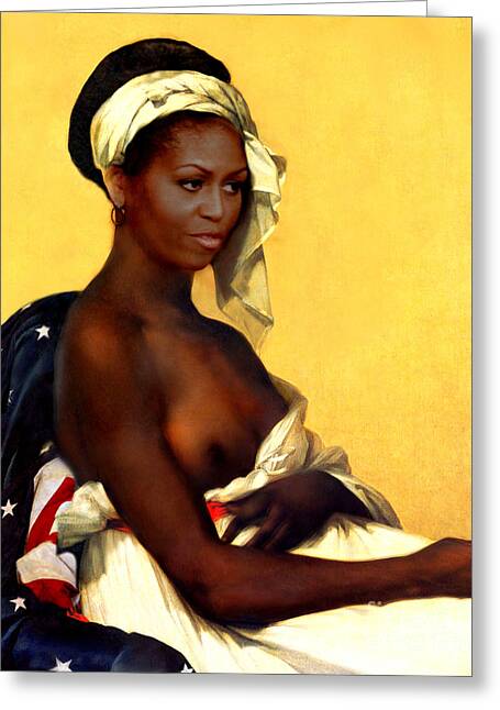 Michelle Obama Nude Paintings Greeting Cards