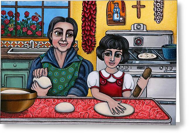 Contemporary Hispanic Market Paintings Greeting Cards