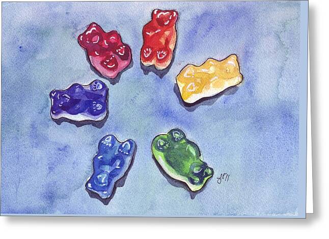 Gummi Candy Paintings Greeting Cards