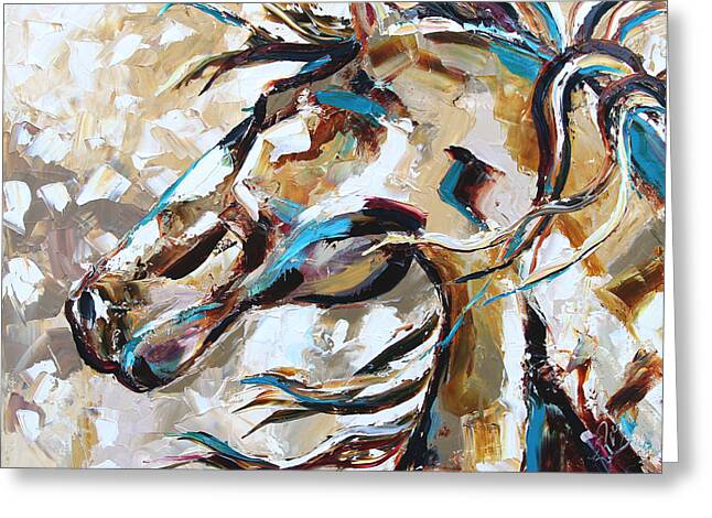Horse In Snow Painting by Laurie Pace
