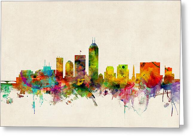 Indianapolis Skyline Greeting Cards