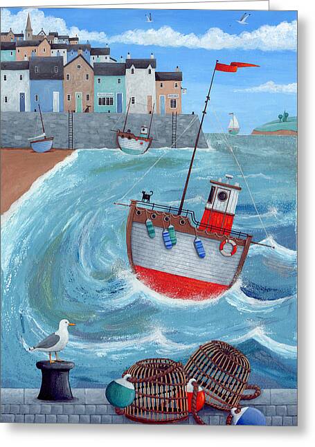 Lobster Boat Greeting Cards
