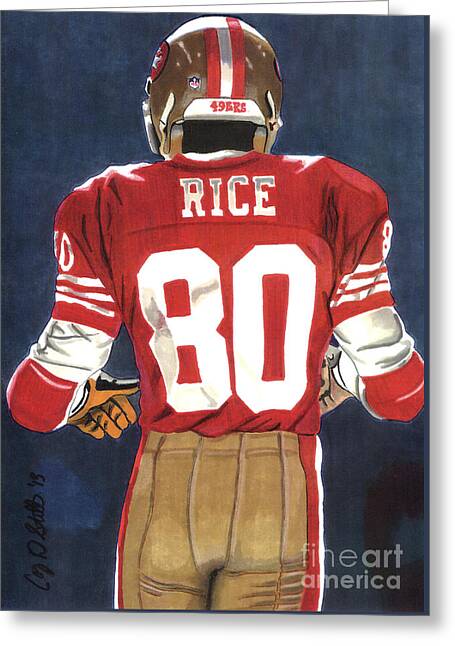 Wide Receiver Drawings Greeting Cards