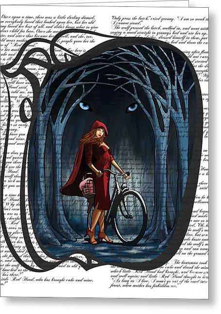 Red Riding Hood With Text Greeting Card