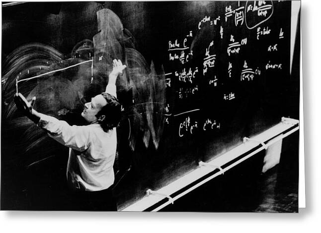 Richard Feynman Giving A Lecture At Cern Greeting Card