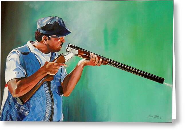 clay pigeon shotgun target shooting Greeting Card & envelope Details about   Mine's a double 