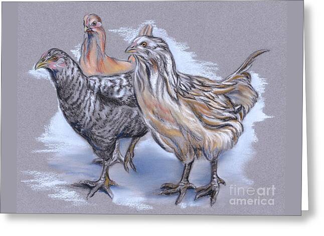 Trio Of Young Chickens Pastel By Mm Anderson
