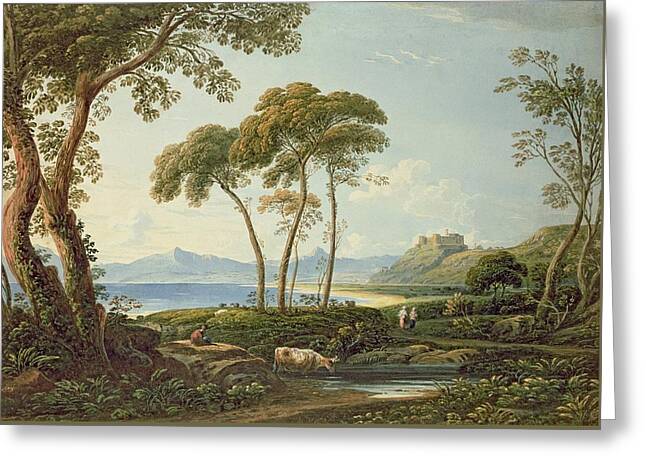 Landscape With Harlech Castle Greeting Cards